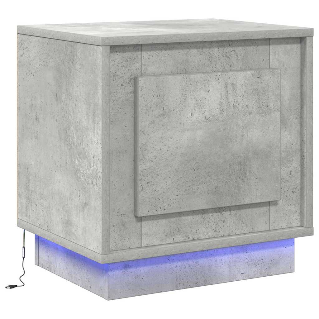Noćni ormar S LED lampica 2 pcs Betonski sivi 44 x 34,5 x 45 cm