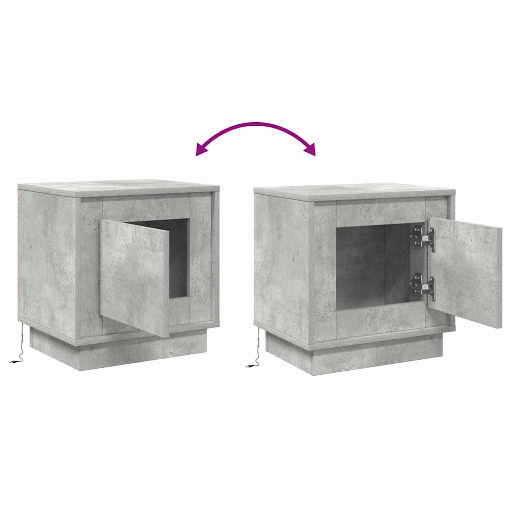 Noćni ormar S LED lampica 2 pcs Betonski sivi 44 x 34,5 x 45 cm