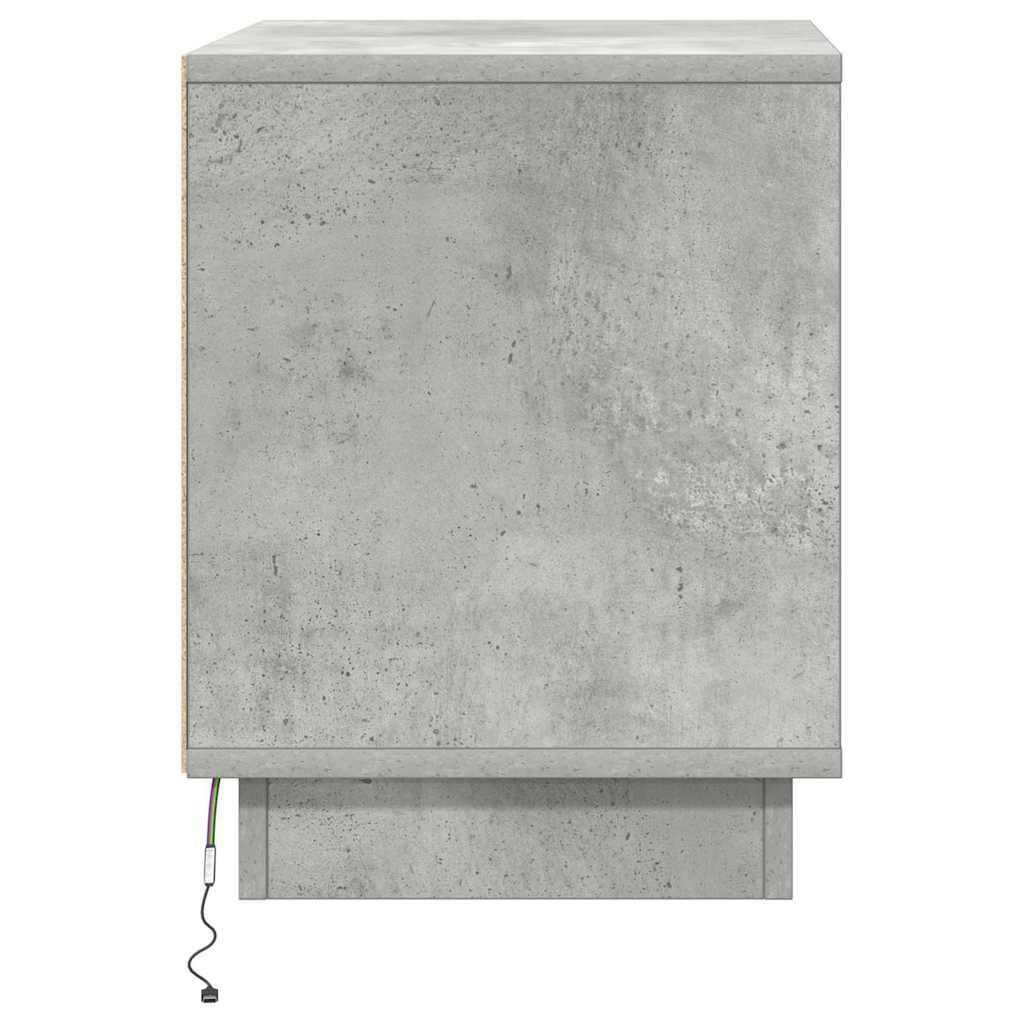 Noćni ormar S LED lampica 2 pcs Betonski sivi 44 x 34,5 x 45 cm