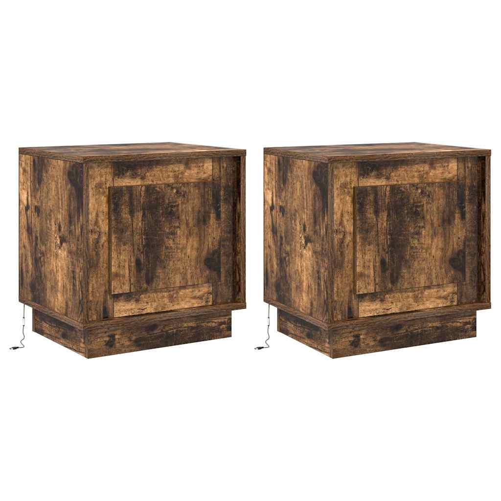 Noćni ormar 2 pcs Dimljeni hrast 44 x 34,5 x 45 cm