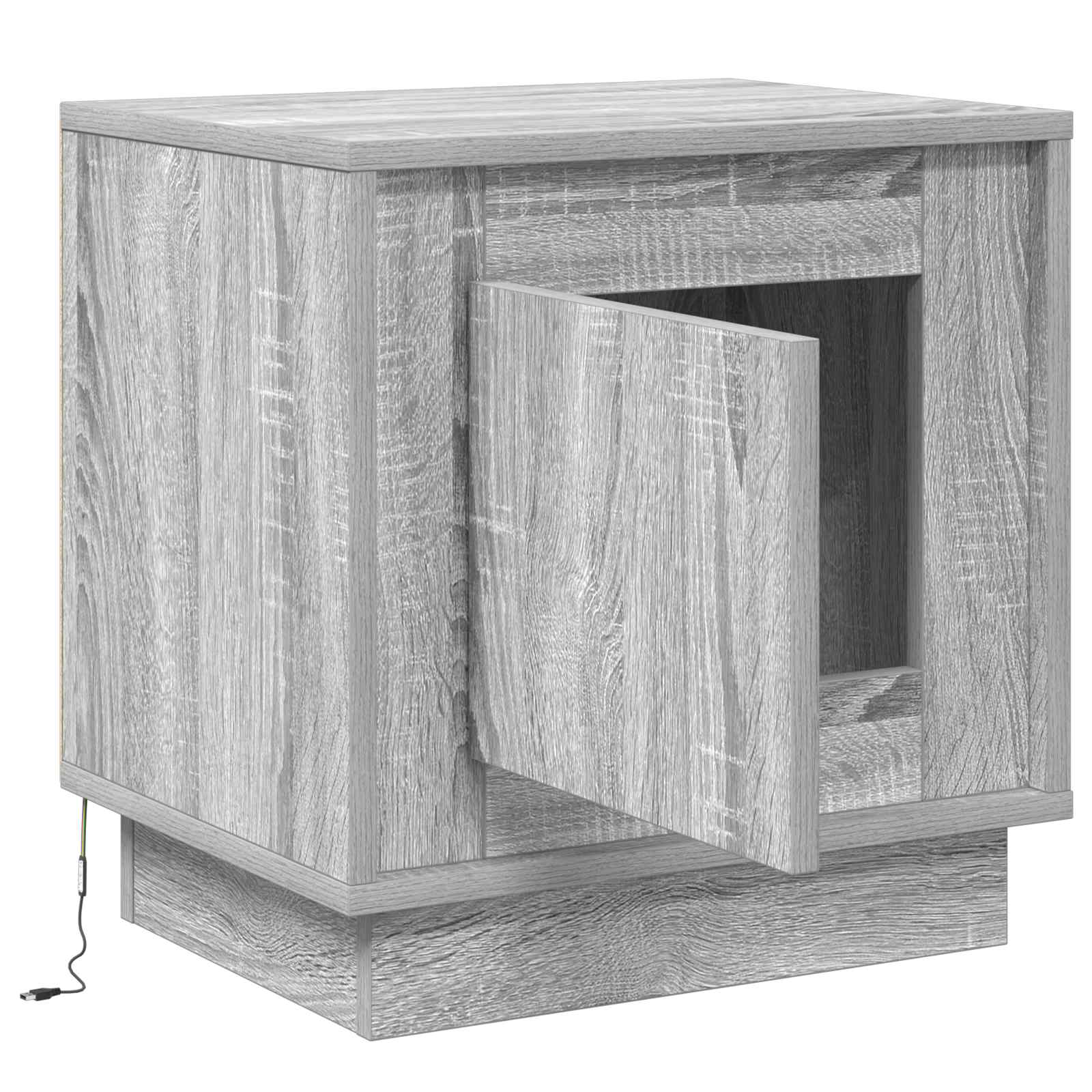 Noćni ormar Siva 44 x 34,5 x 45 cm Konstruirano drvo