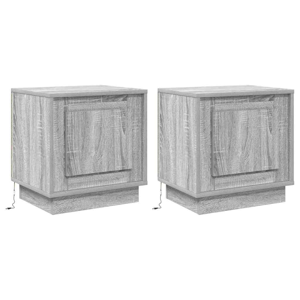 Noćni ormar 2 pcs Siva 44 x 34,5 x 45 cm Konstruirano drvo