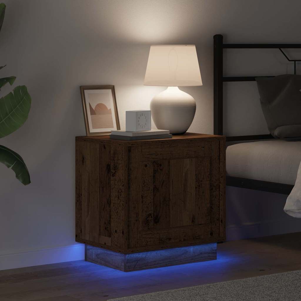 Noćni ormar S LED lampica 2 pcs Staro drvo 44 x 34,5 x 45 cm