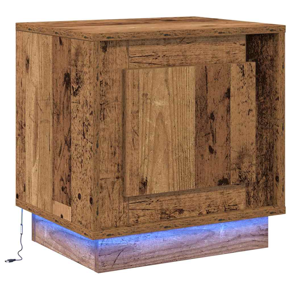 Noćni ormar S LED lampica 2 pcs Staro drvo 44 x 34,5 x 45 cm