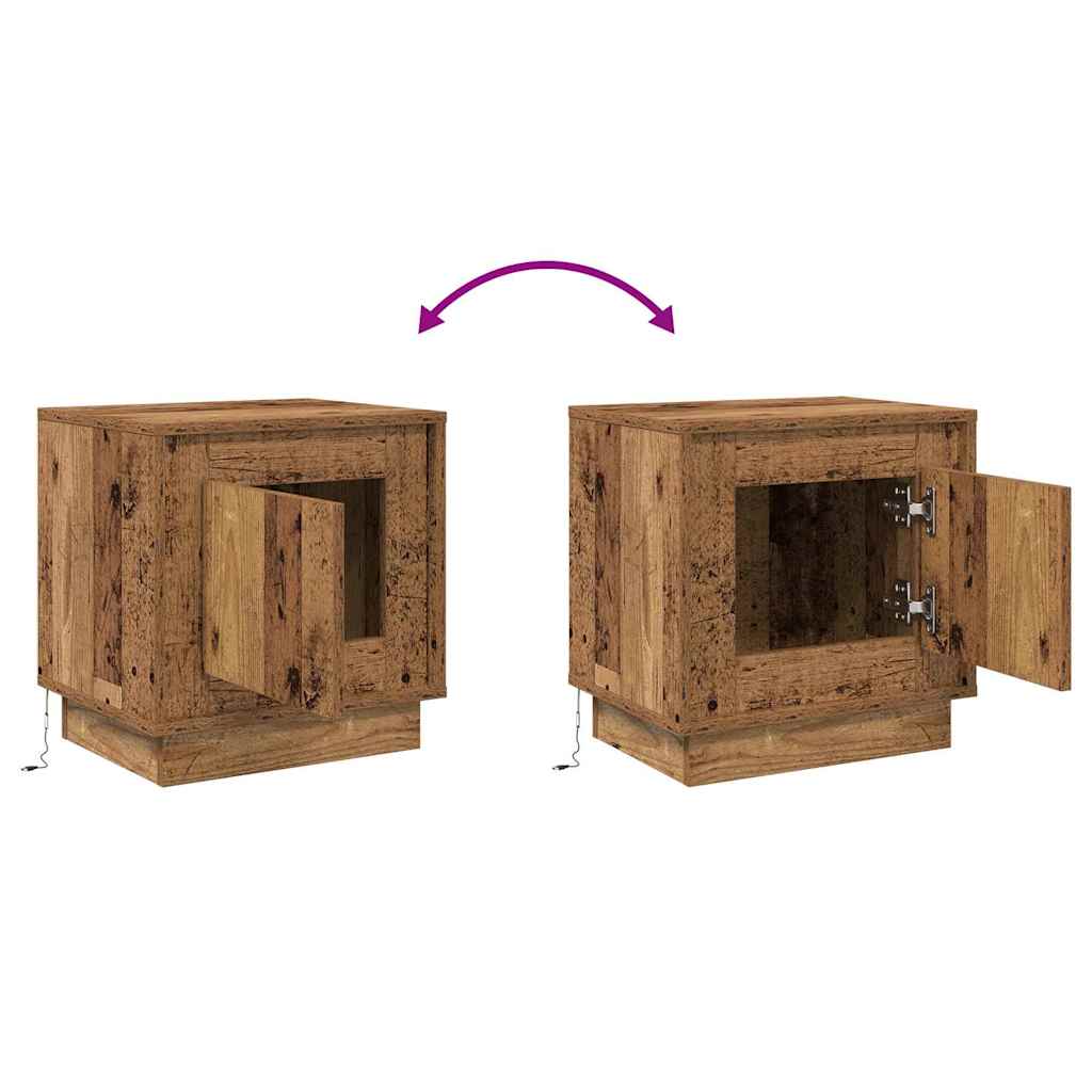 Noćni ormar S LED lampica 2 pcs Staro drvo 44 x 34,5 x 45 cm