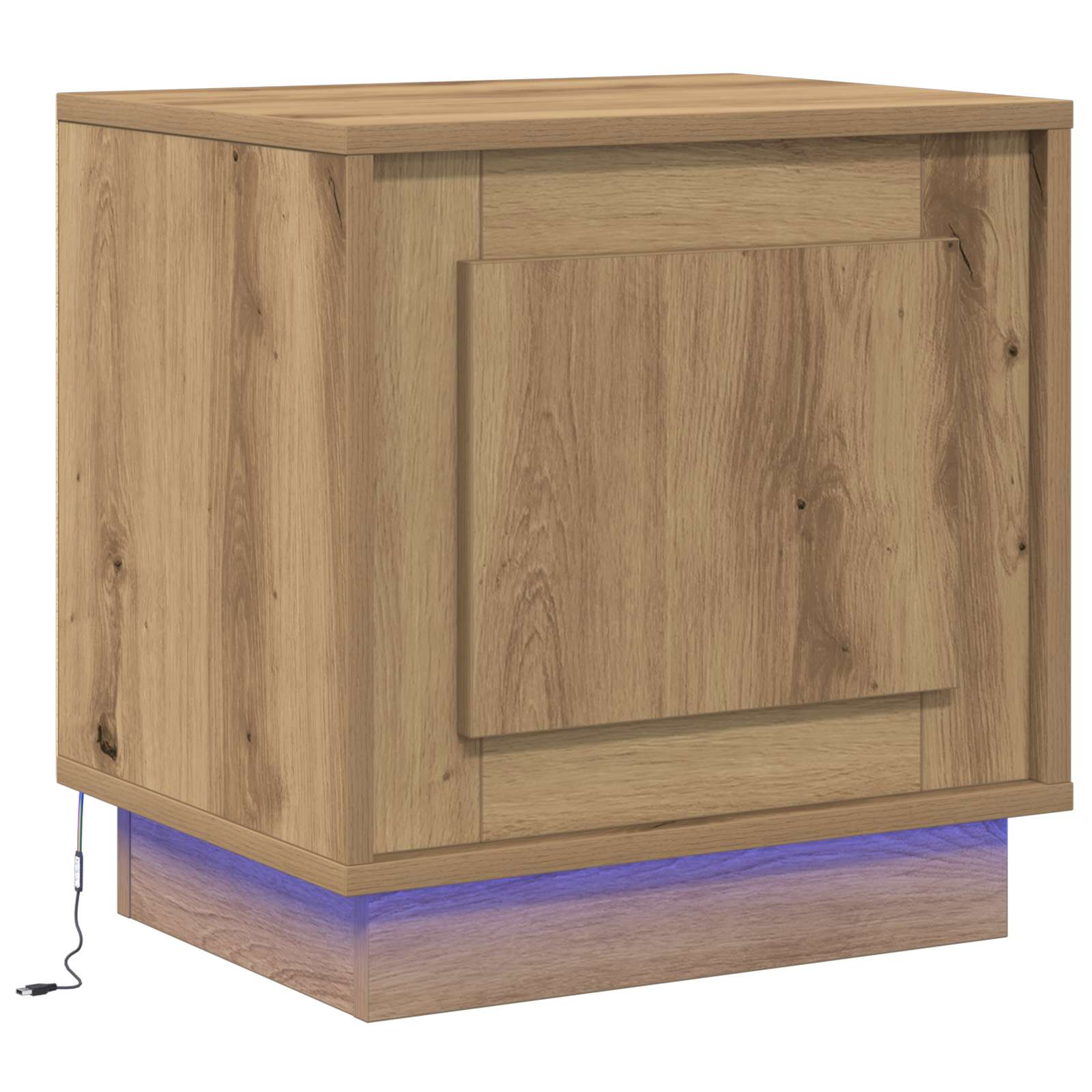 Noćni ormar S LED lampica Umjetnički hrast 44 x 34,5 x 45 cm