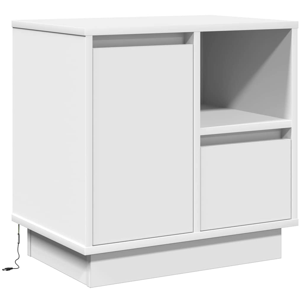 Noćni ormar 2 pcs Bijelo 50 x 34,5 x 50 cm. Konstruirano drvo
