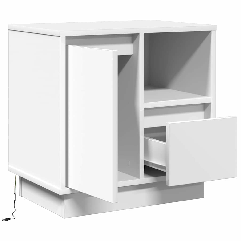 Noćni ormar 2 pcs Bijelo 50 x 34,5 x 50 cm. Konstruirano drvo