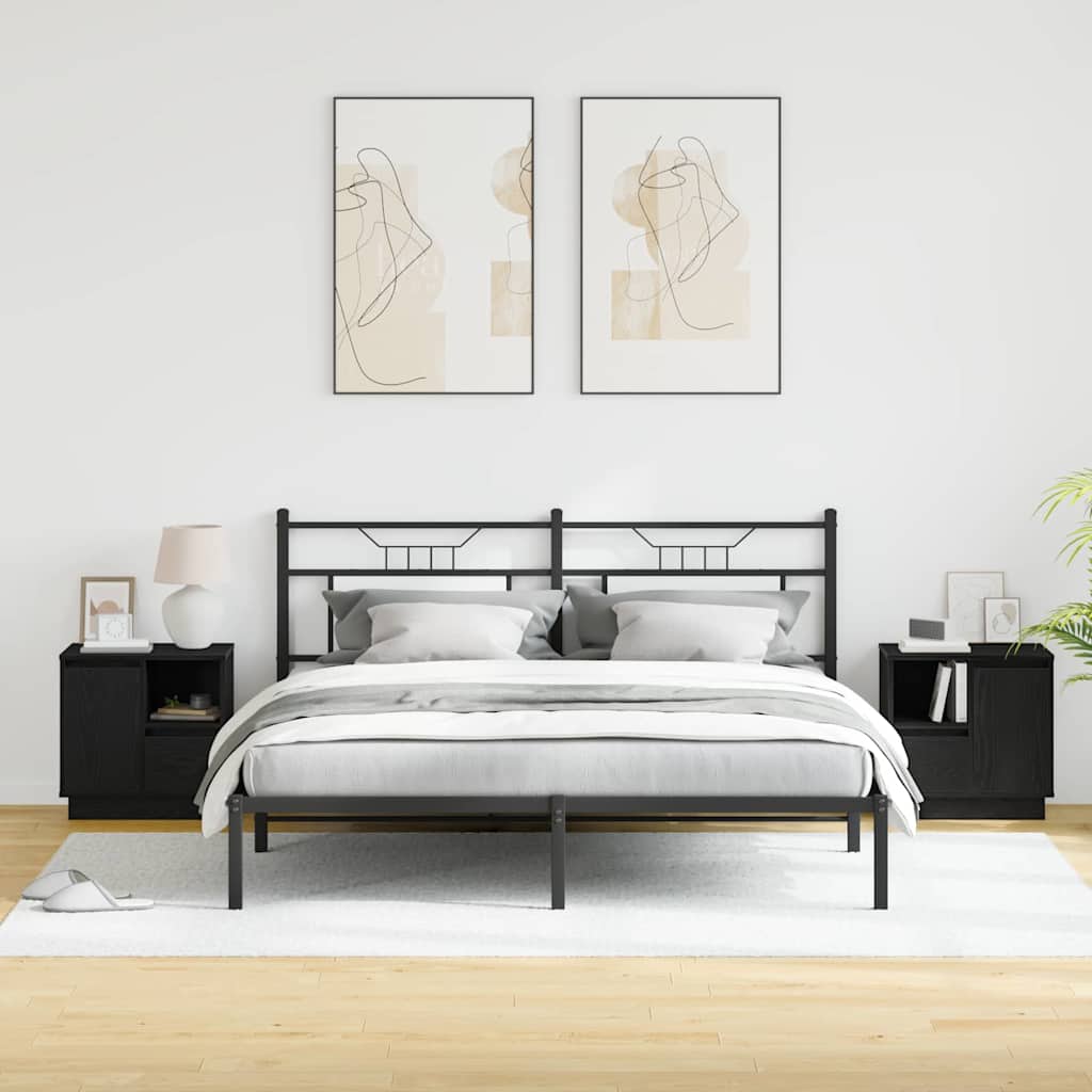 Noćni ormar s ladicama 2 pcs Crni hrast 50 x 34,5 x 50 cm.