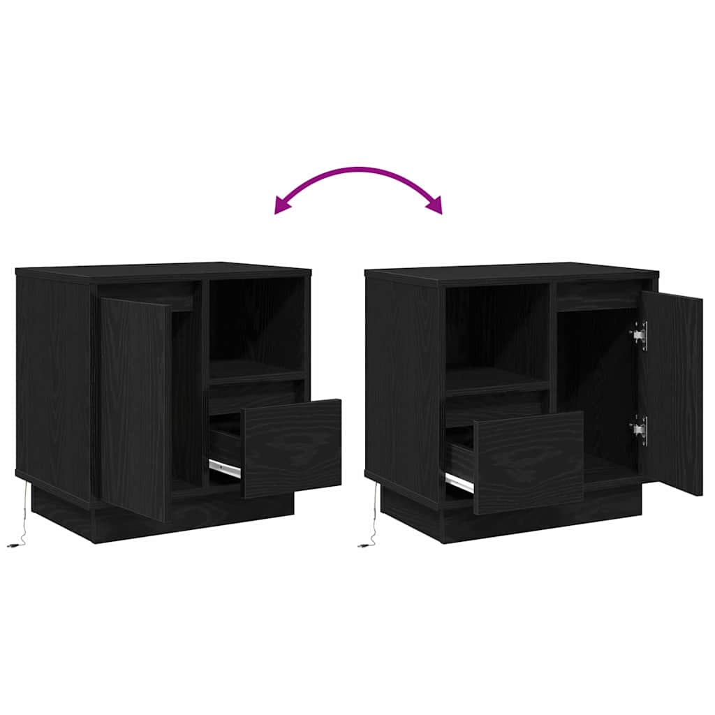 Noćni ormar s ladicama 2 pcs Crni hrast 50 x 34,5 x 50 cm.