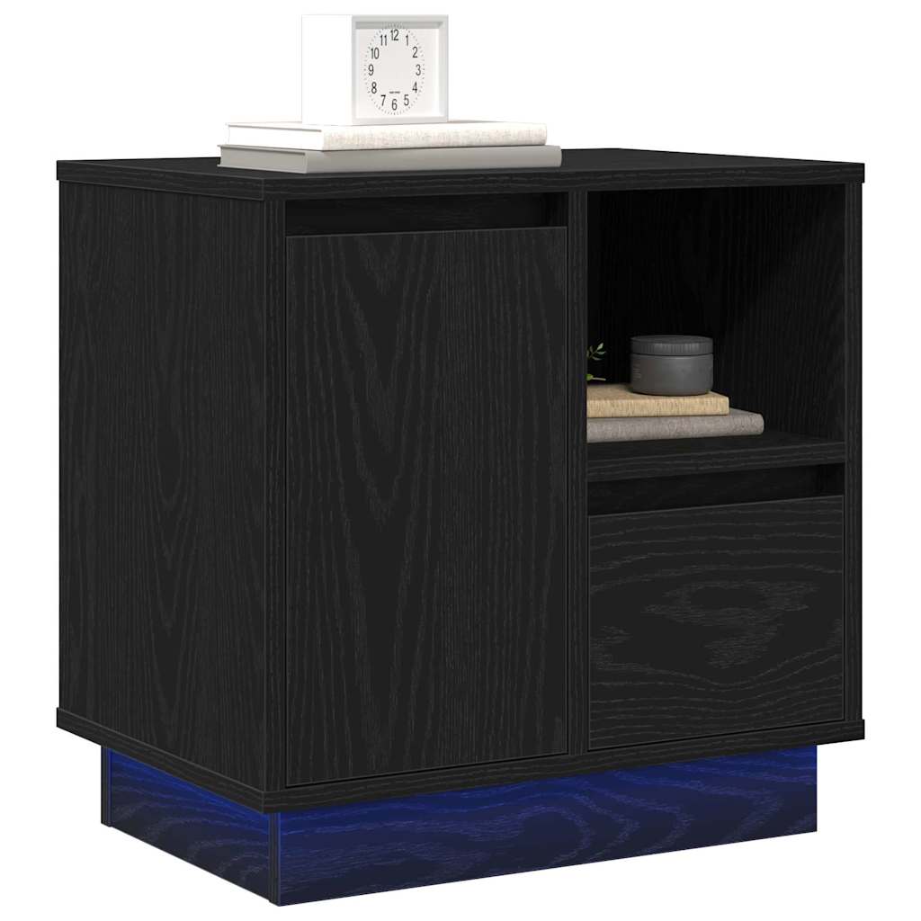 Noćni ormar s ladicama 2 pcs Crni hrast 50 x 34,5 x 50 cm.