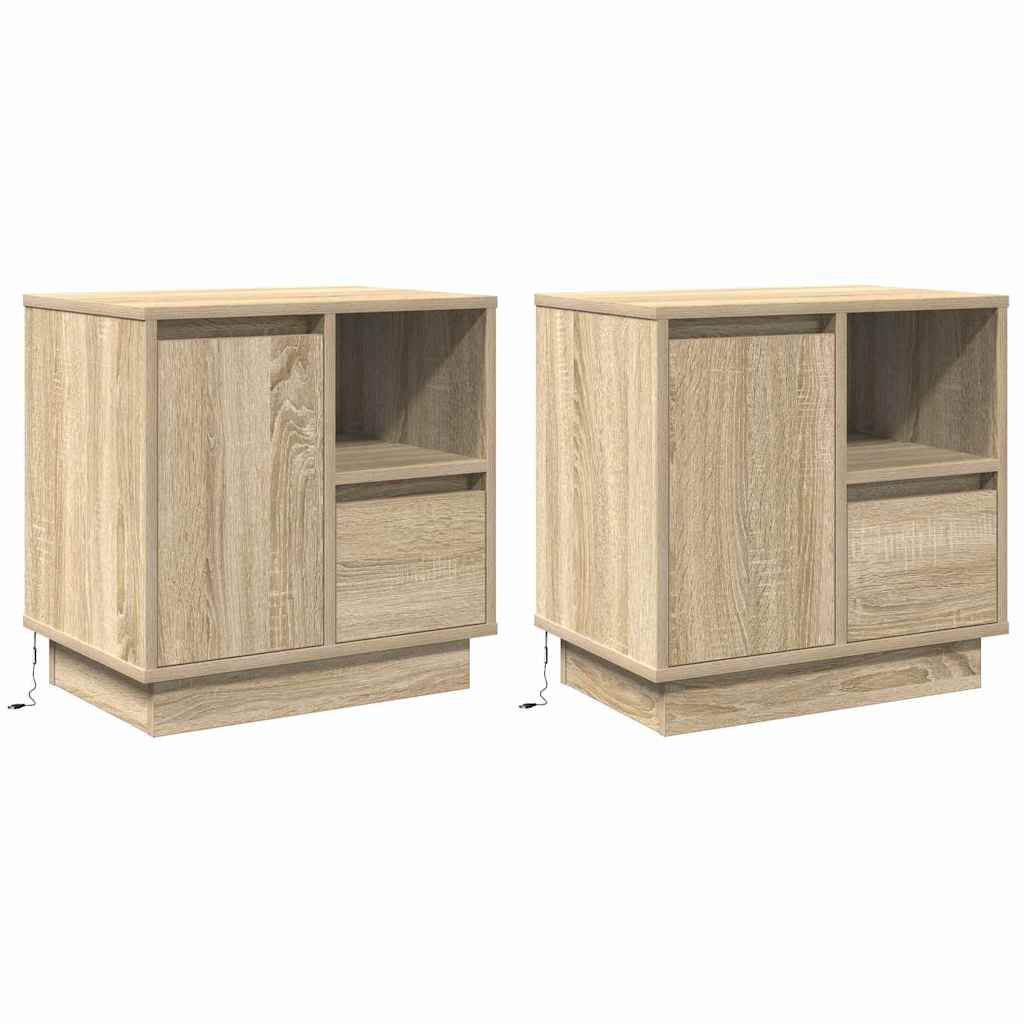 Noćni ormar s ladicama 2 pcs Sonoma hrast 50 x 34,5 x 50 cm.