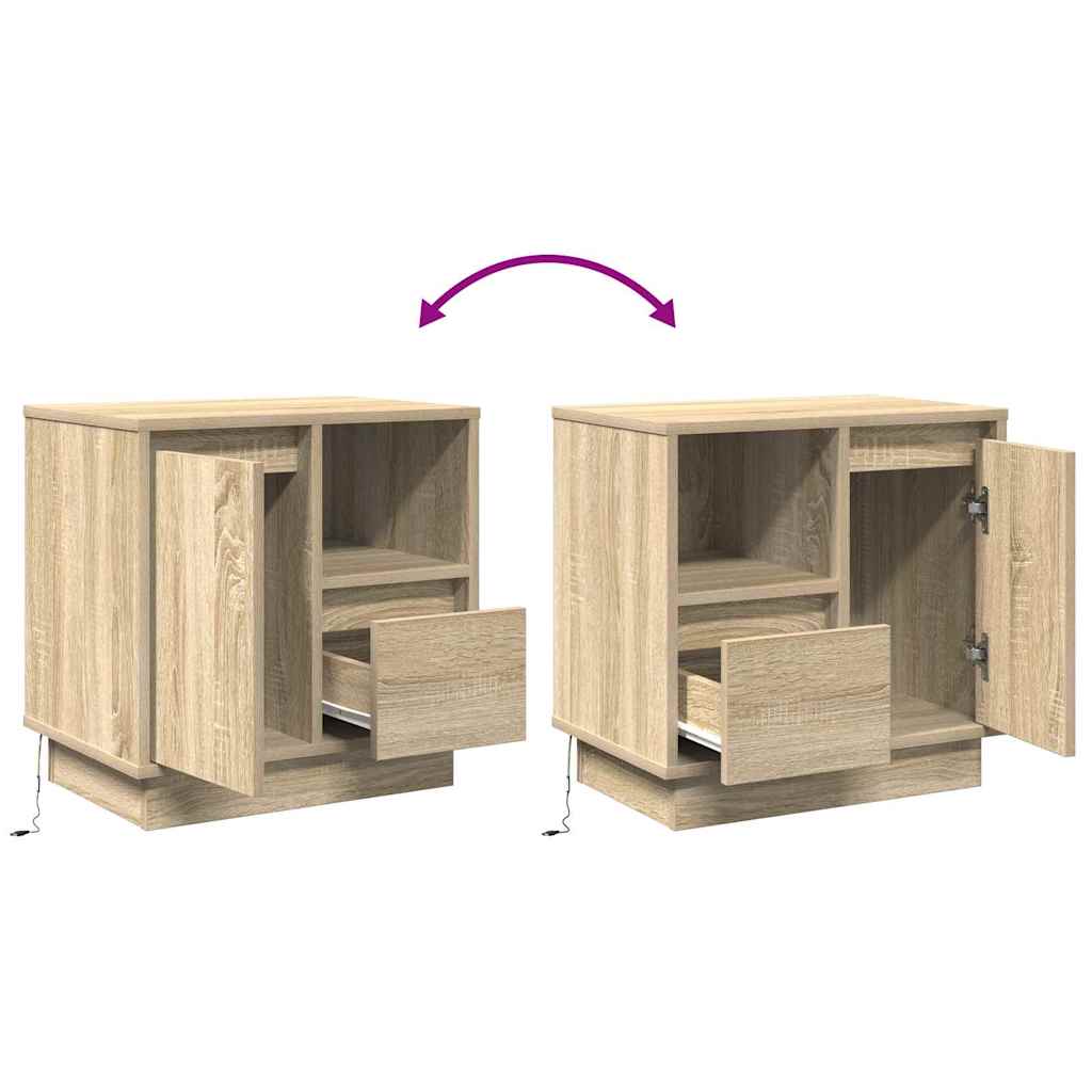 Noćni ormar s ladicama 2 pcs Sonoma hrast 50 x 34,5 x 50 cm.