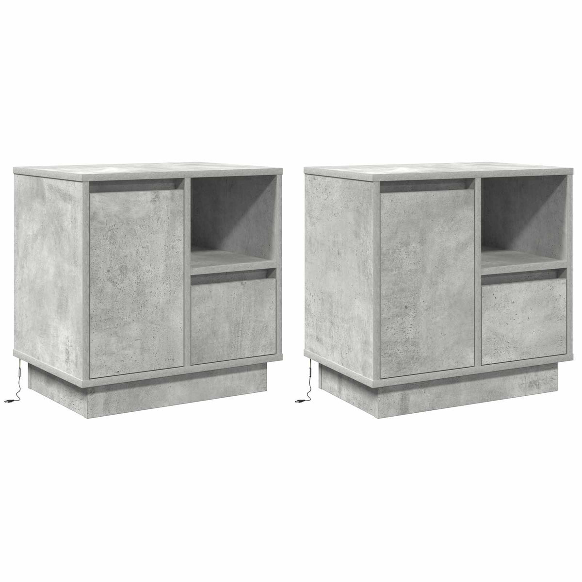 Noćni ormar s ladicama 2 pcs Betonski sivi 50 x 34,5 x 50 cm.