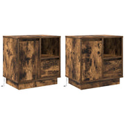 Noćni ormar s ladicama 2 pcs Dimljeni hrast 50 x 34,5 x 50 cm.