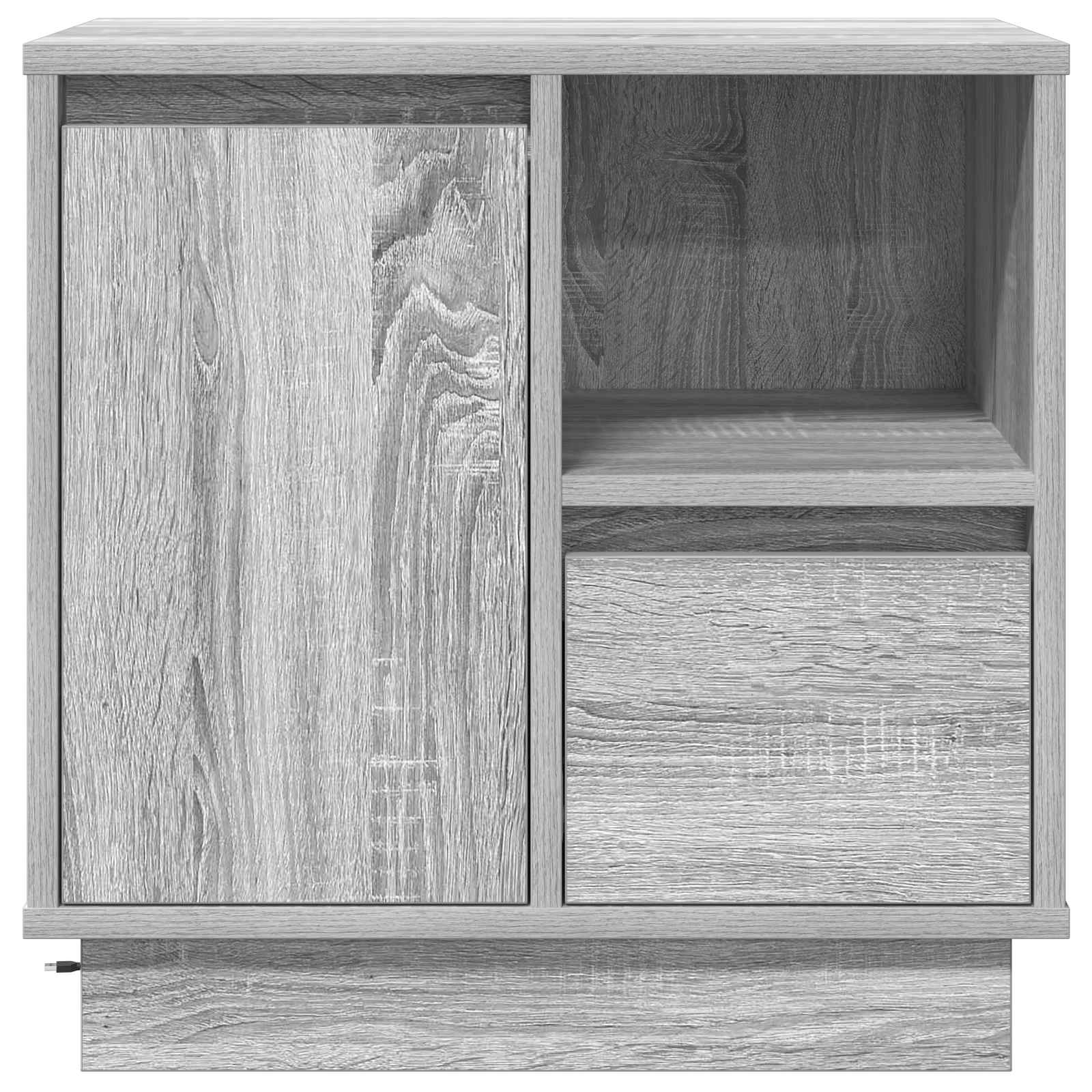 Noćni ormar Siva 50 x 34,5 x 50 cm. Konstruirano drvo