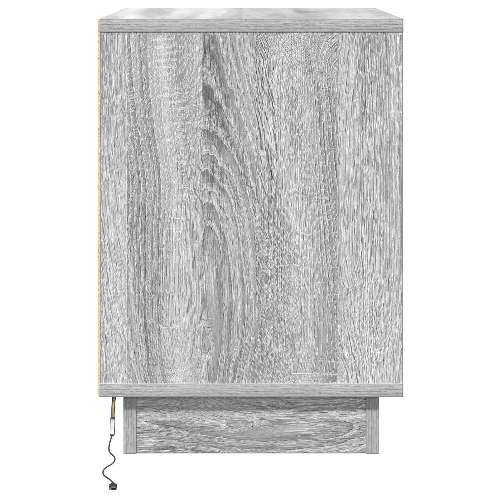Noćni ormar Siva 50 x 34,5 x 50 cm. Konstruirano drvo
