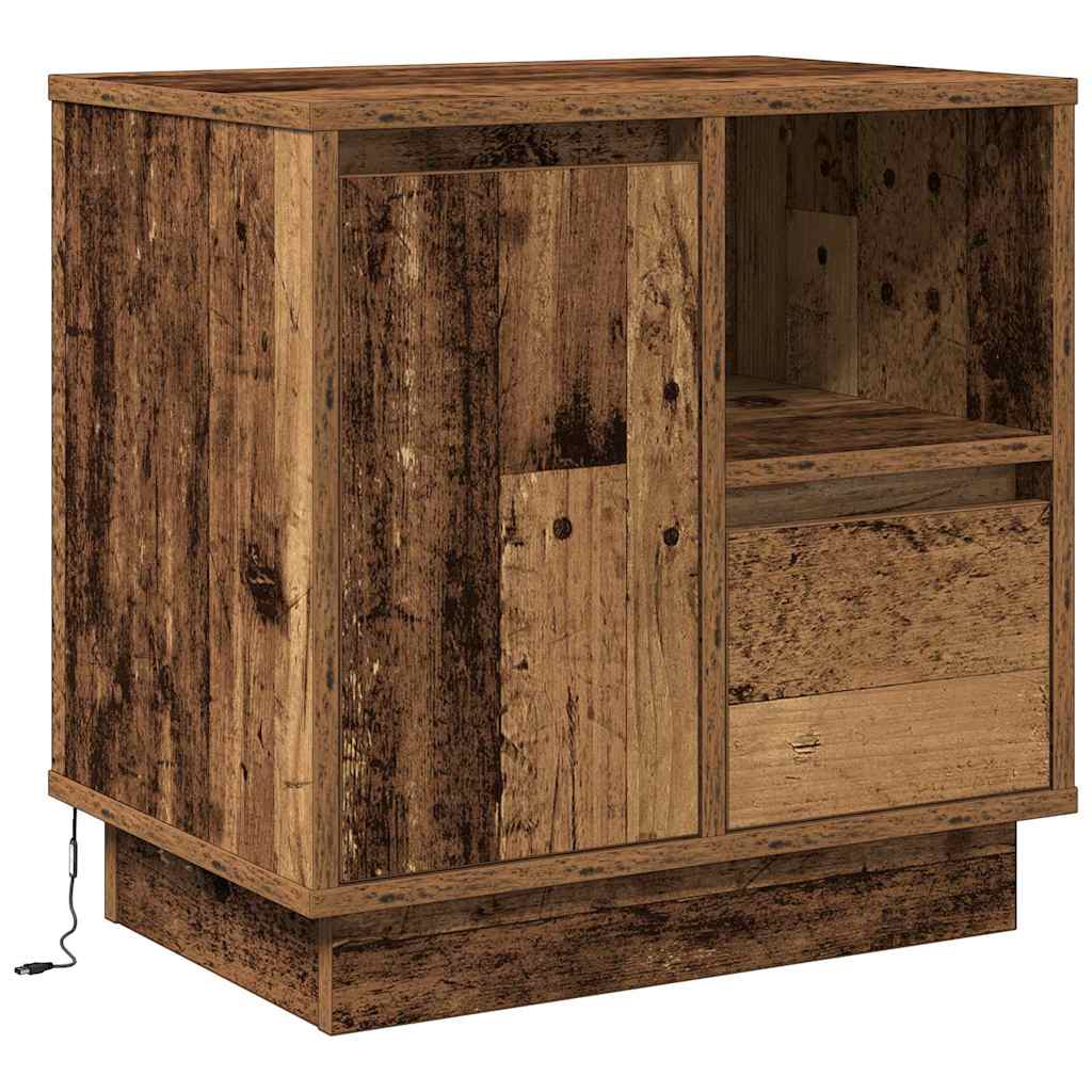 Noćni ormar s ladicama 2 pcs Staro drvo 50 x 34,5 x 50 cm.