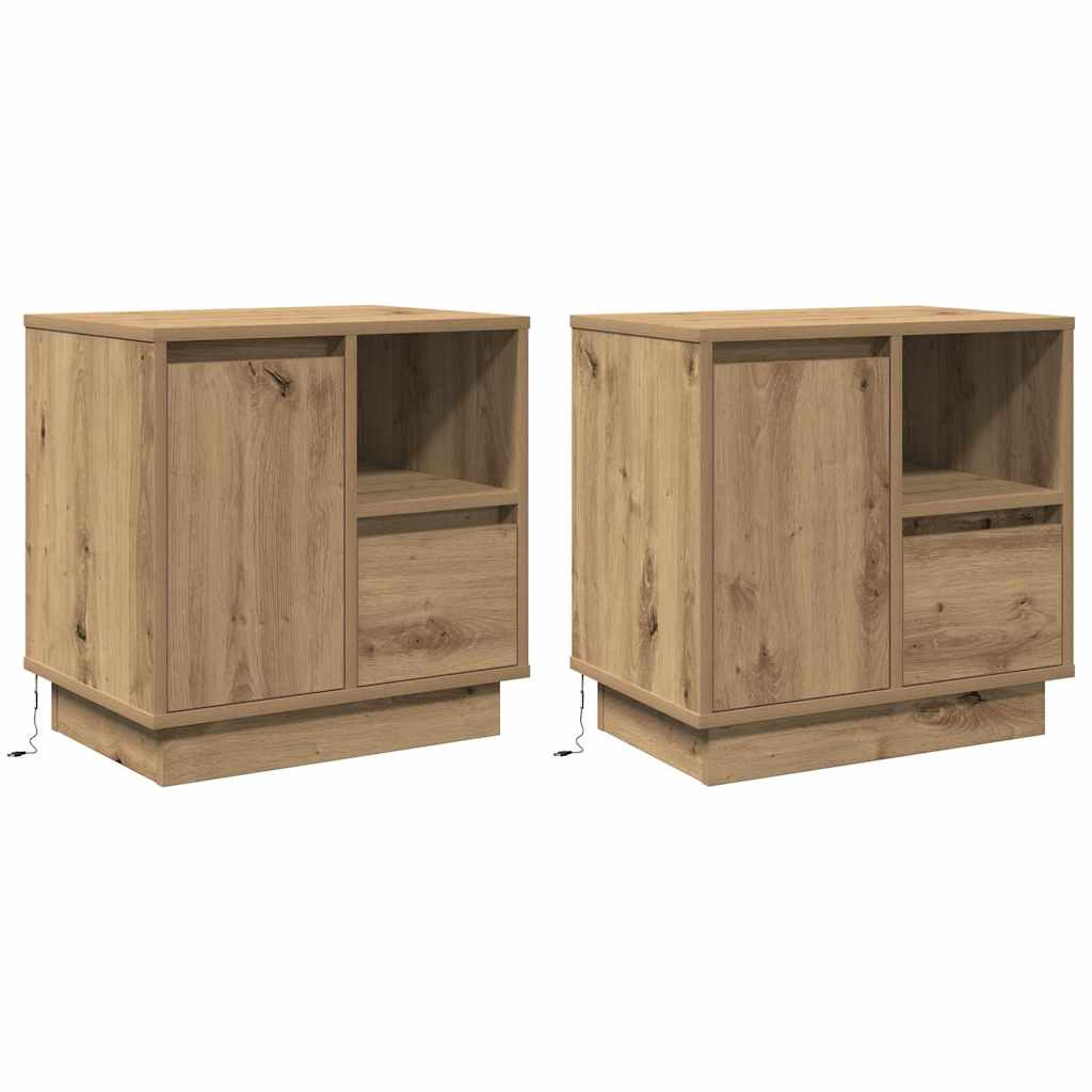 Noćni ormar 2 pcs Umjetnički hrast 50 x 34,5 x 50 cm.