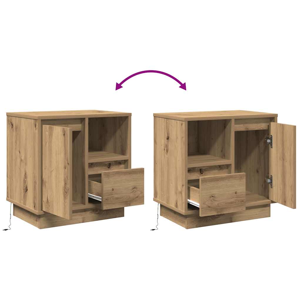 Noćni ormar 2 pcs Umjetnički hrast 50 x 34,5 x 50 cm.