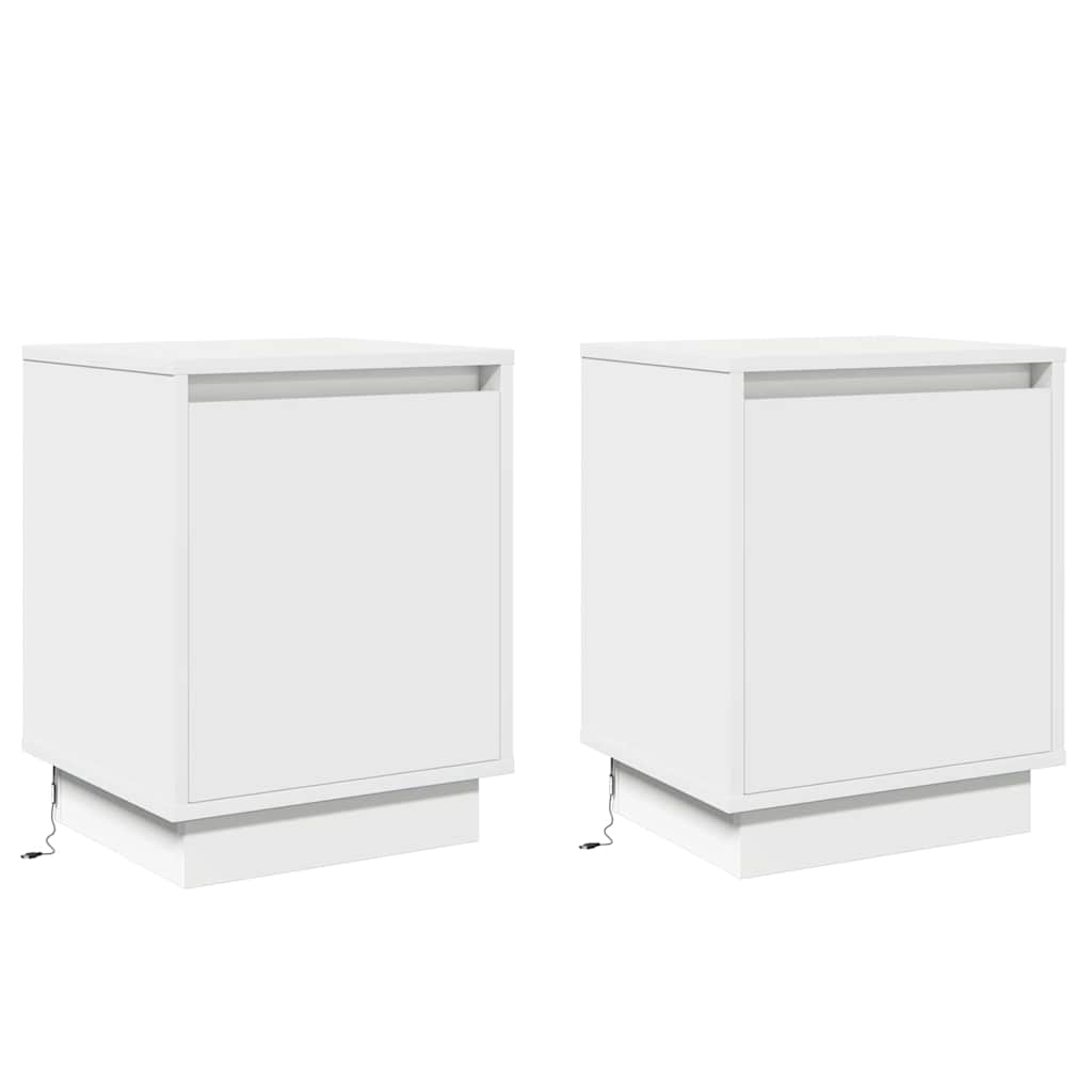 Noćni ormar 2 pcs Bijelo 39 x 34,5 x 50 cm Konstruirano drvo
