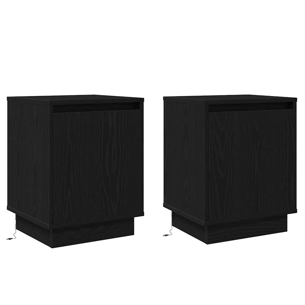 Noćni ormar 2 pcs Crni hrast 39 x 34,5 x 50 cm