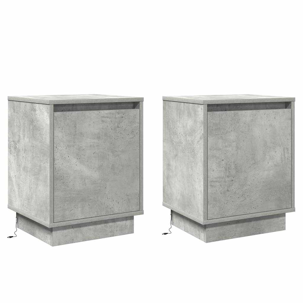 Noćni ormar 2 pcs Betonski sivi 39 x 34,5 x 50 cm