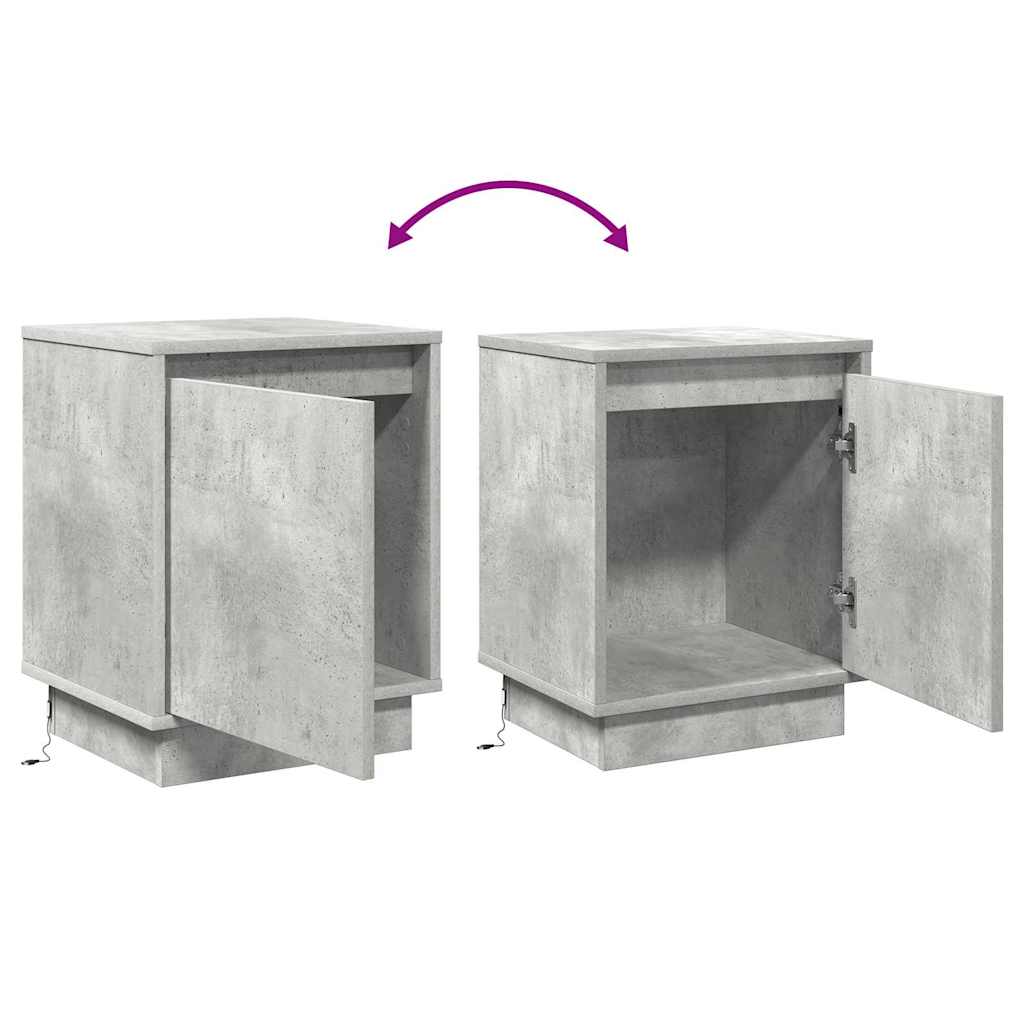 Noćni ormar 2 pcs Betonski sivi 39 x 34,5 x 50 cm