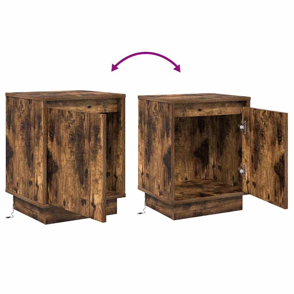 Noćni ormar s 2 pcs Dimljeni hrast 39 x 34.5 x 50 cm