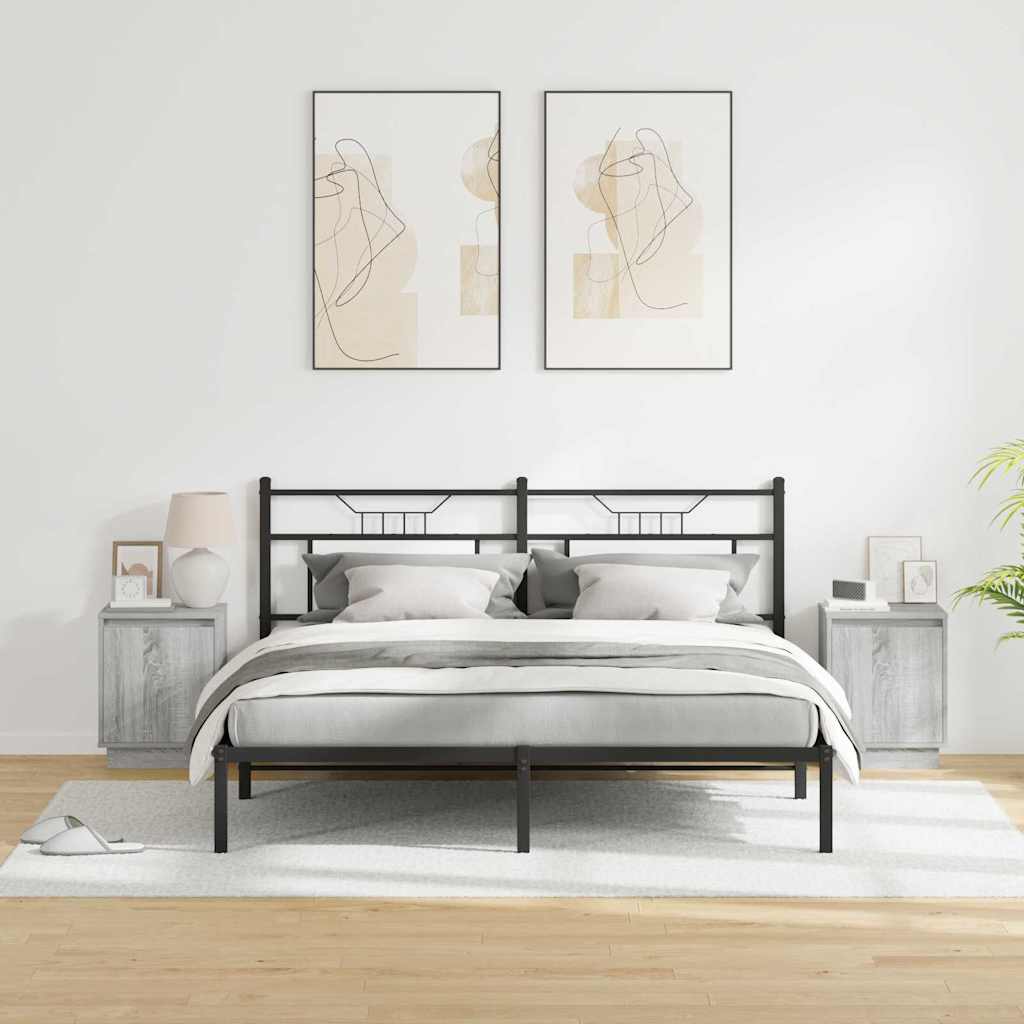 Noćni ormar 2 pcs Siva 39 x 34,5 x 50 cm Konstruirano drvo