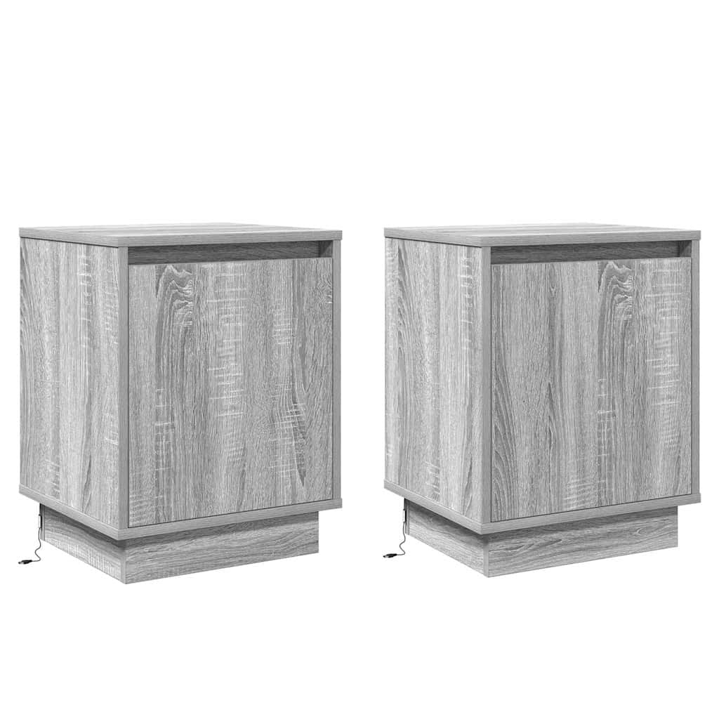 Noćni ormar 2 pcs Siva 39 x 34,5 x 50 cm Konstruirano drvo
