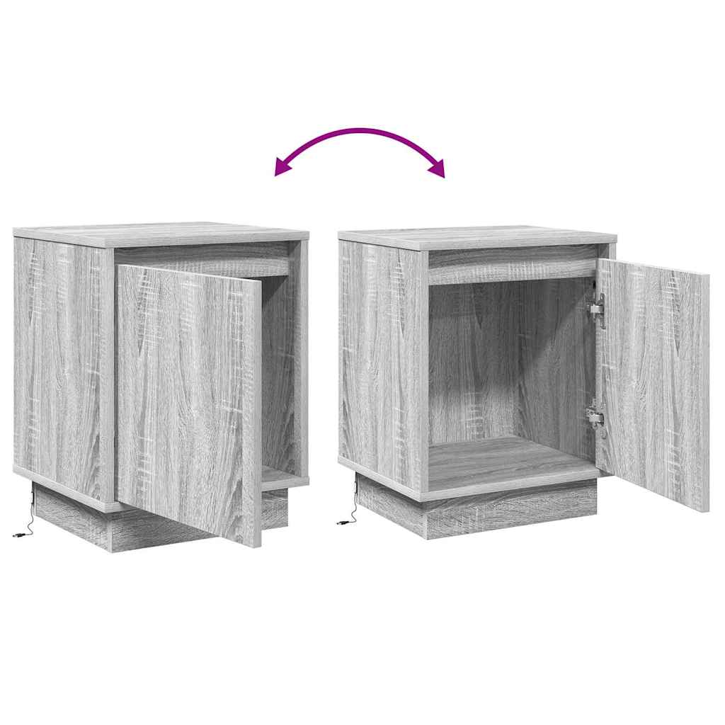 Noćni ormar 2 pcs Siva 39 x 34,5 x 50 cm Konstruirano drvo