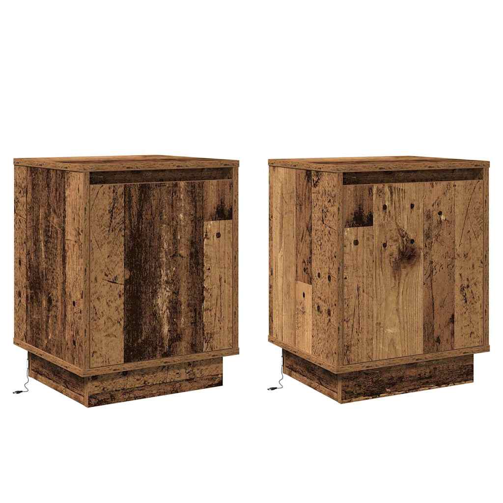 Noćni ormar 2 pcs Staro drvo 39 x 34,5 x 50 cm