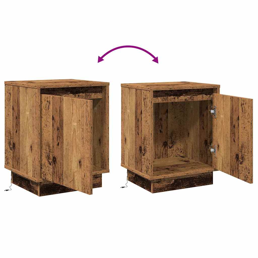 Noćni ormar 2 pcs Staro drvo 39 x 34,5 x 50 cm