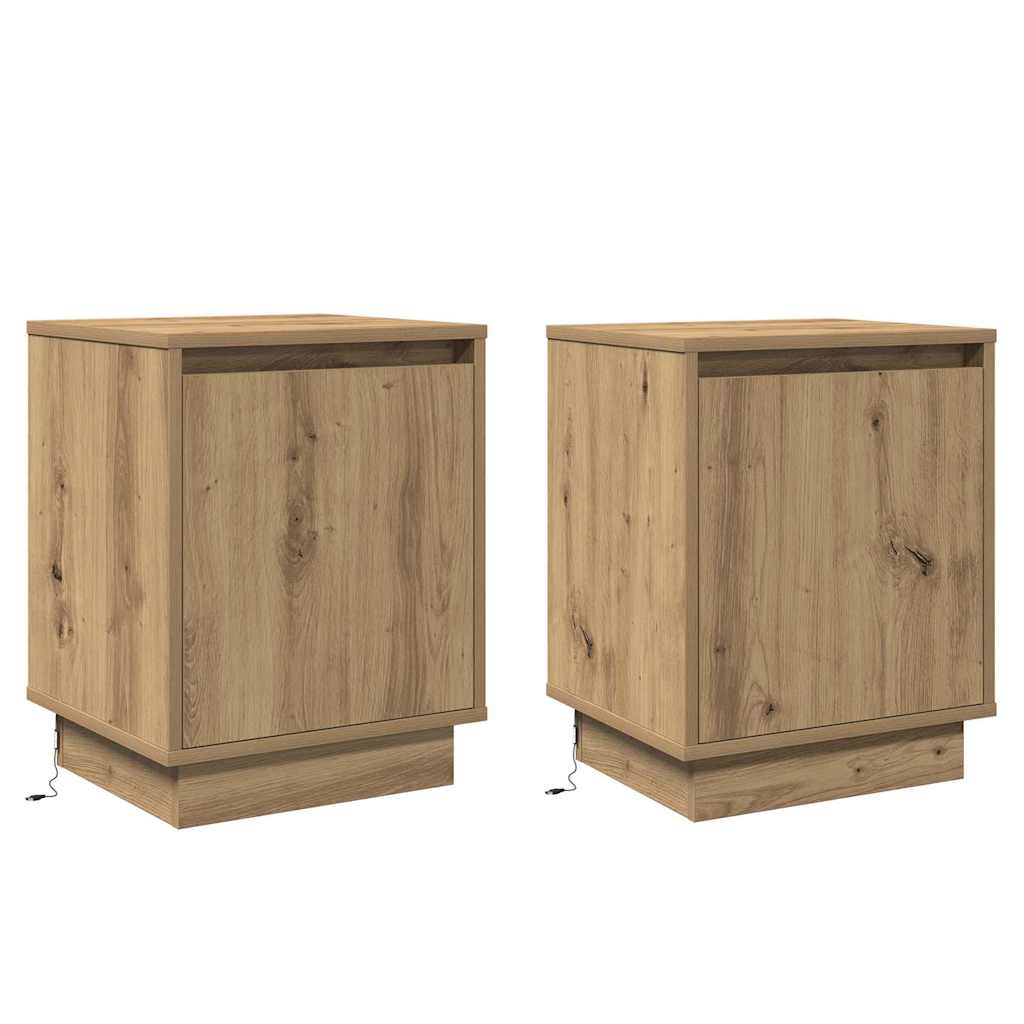 Noćni ormar 2 pcs Umjetnički hrast 39 x 34,5 x 50 cm