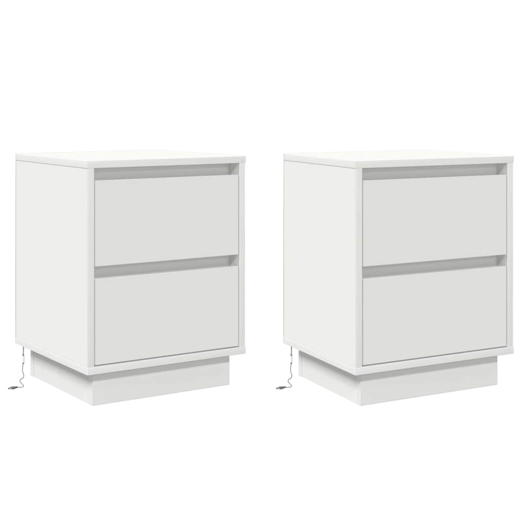 Noćni ormar 2 pcs Bijelo 39 x 34,5 x 50 cm Konstruirano drvo