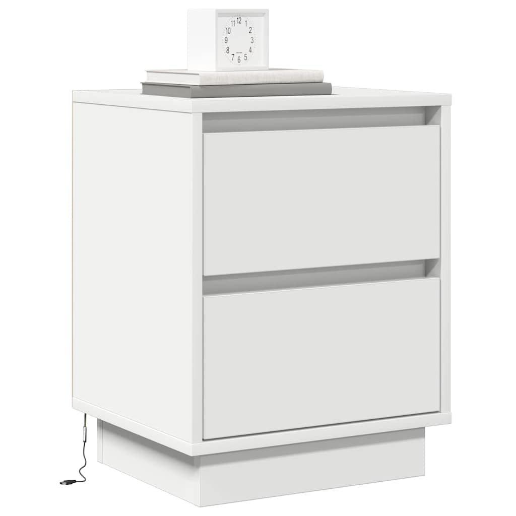 Noćni ormar 2 pcs Bijelo 39 x 34,5 x 50 cm Konstruirano drvo