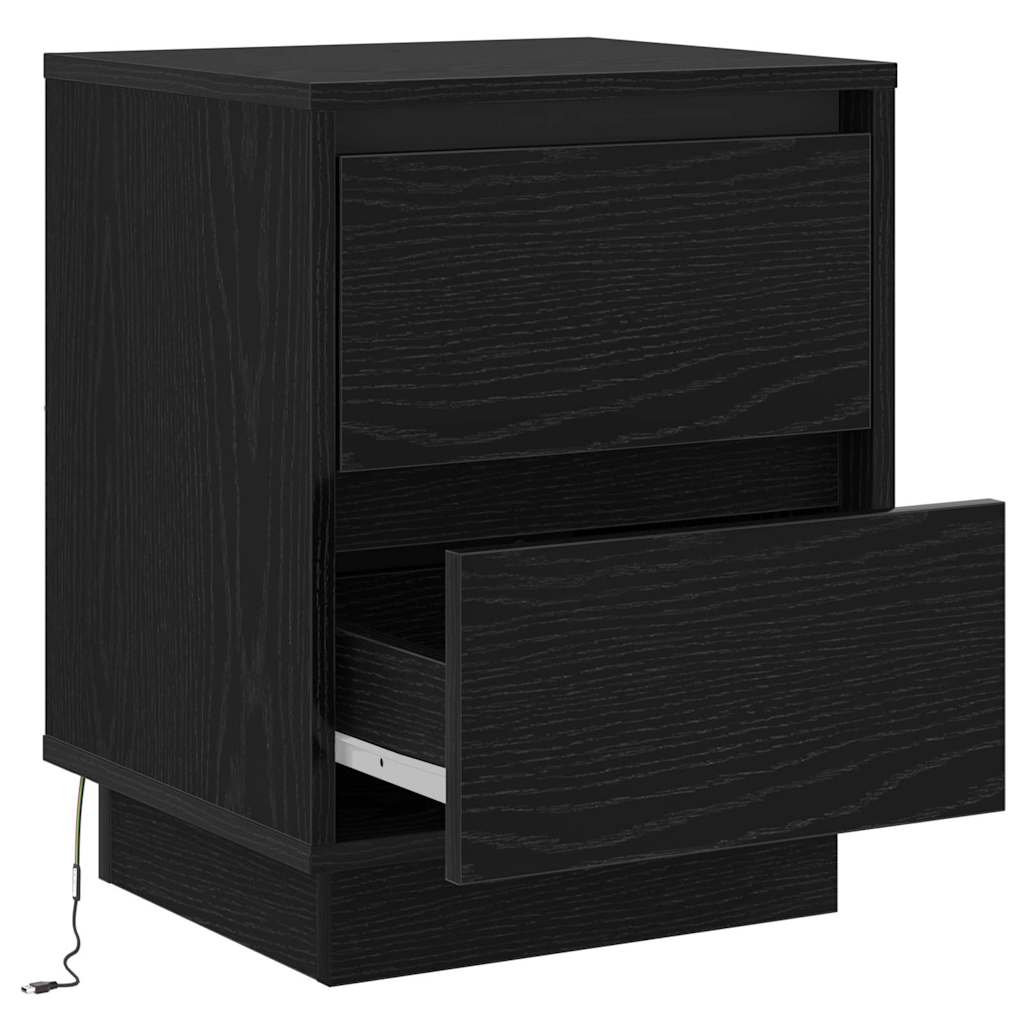 Noćni ormar s ladicama 2 pcs Crni hrast 39 x 34,5 x 50 cm