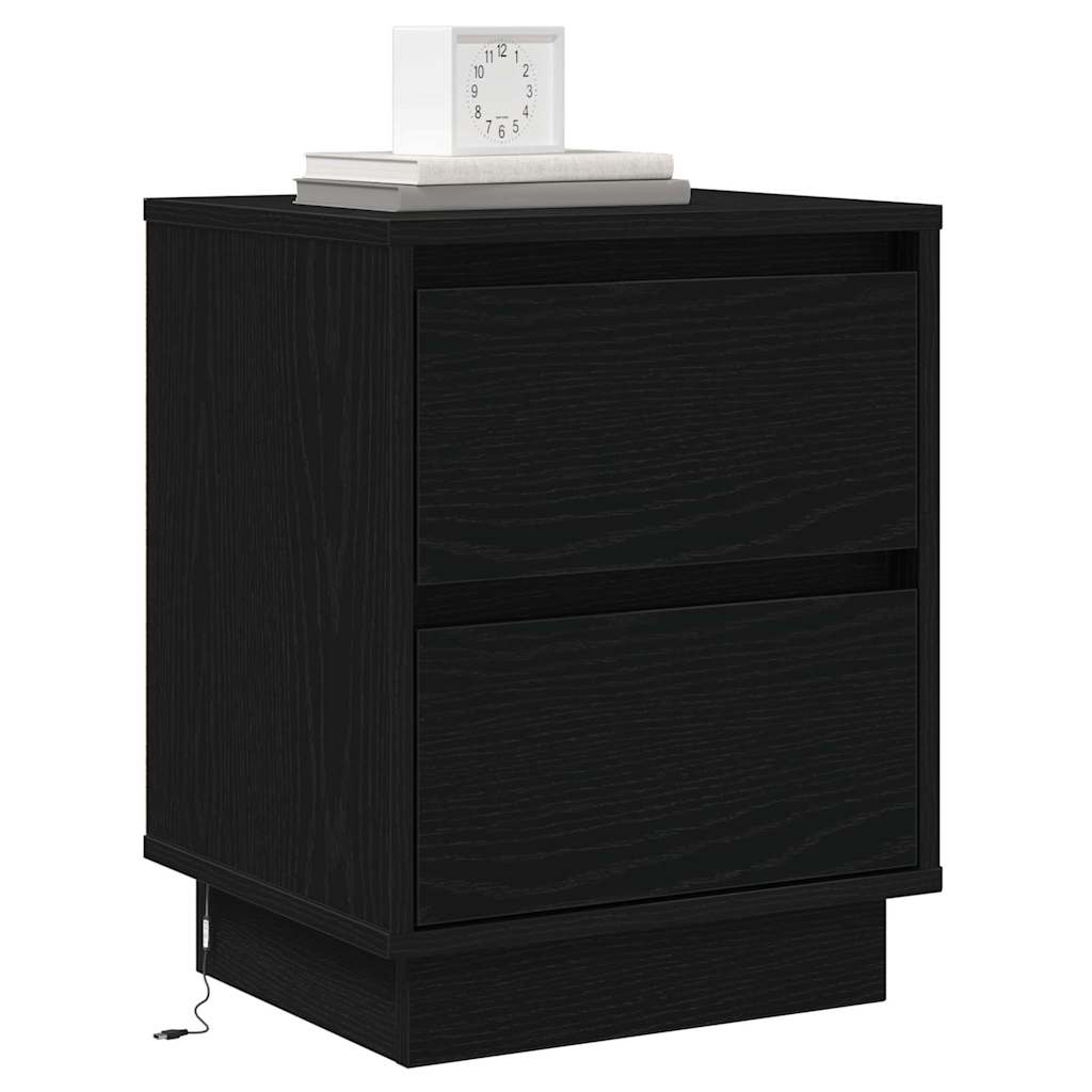 Noćni ormar s ladicama 2 pcs Crni hrast 39 x 34,5 x 50 cm