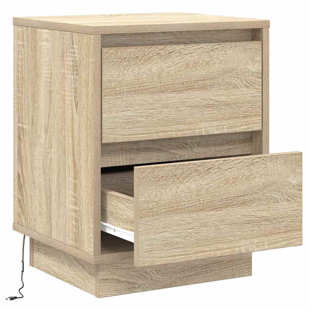Noćni ormar s ladicama 2 pcs Sonoma hrast 39 x 34,5 x 50 cm