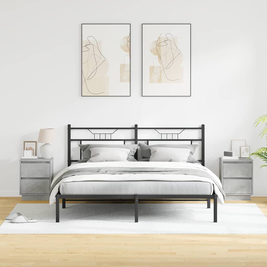 Noćni ormar s ladicama 2 pcs Betonski sivi 39 x 34,5 x 50 cm