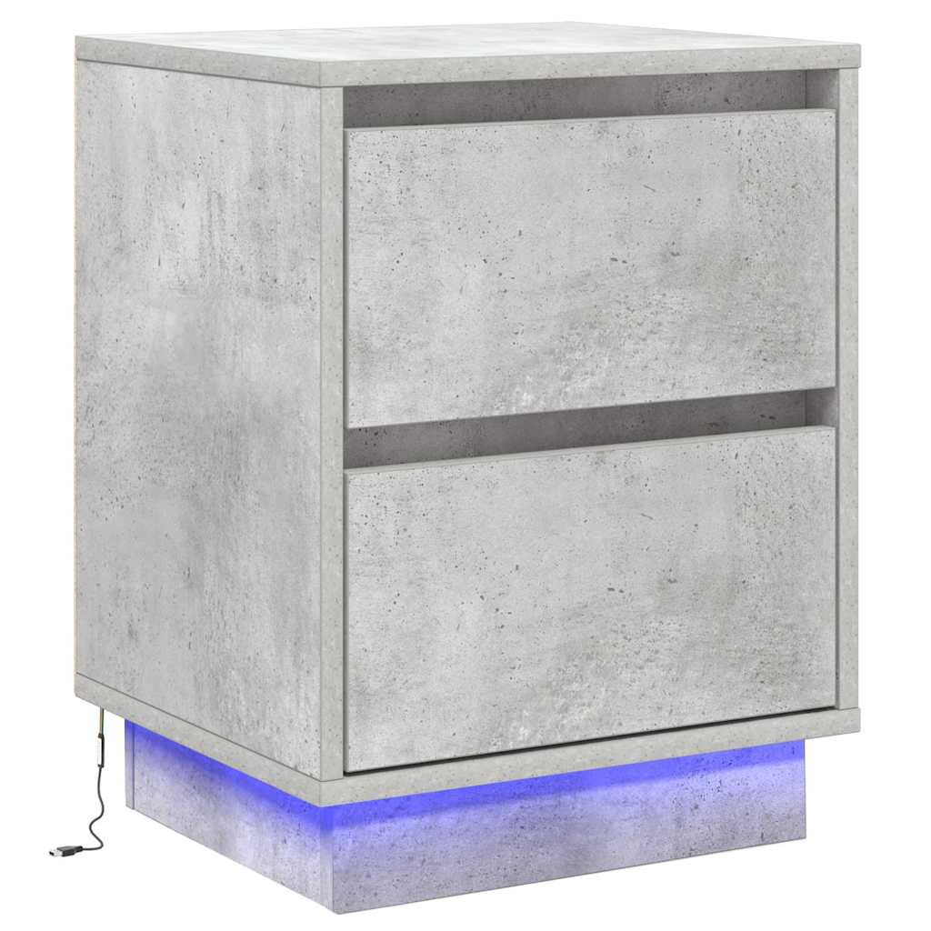 Noćni ormar s ladicama 2 pcs Betonski sivi 39 x 34,5 x 50 cm
