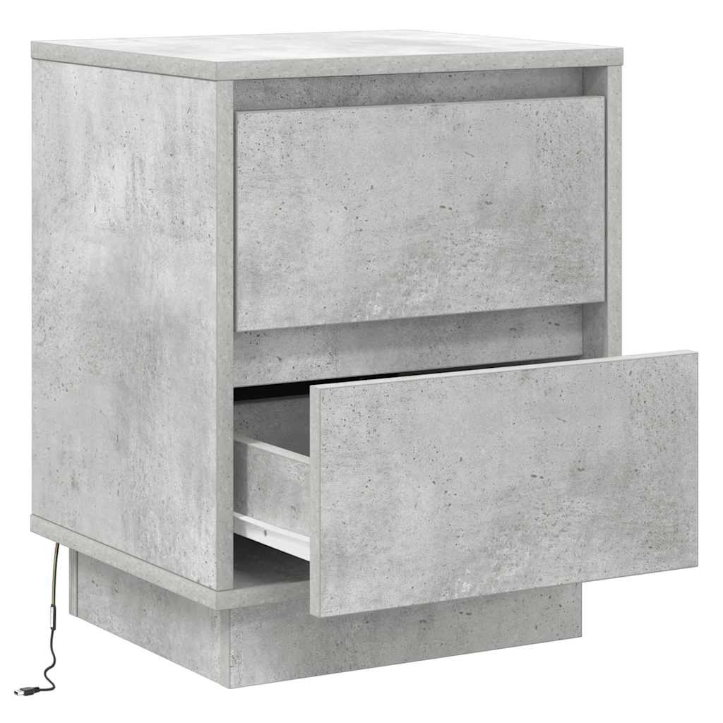 Noćni ormar s ladicama 2 pcs Betonski sivi 39 x 34,5 x 50 cm