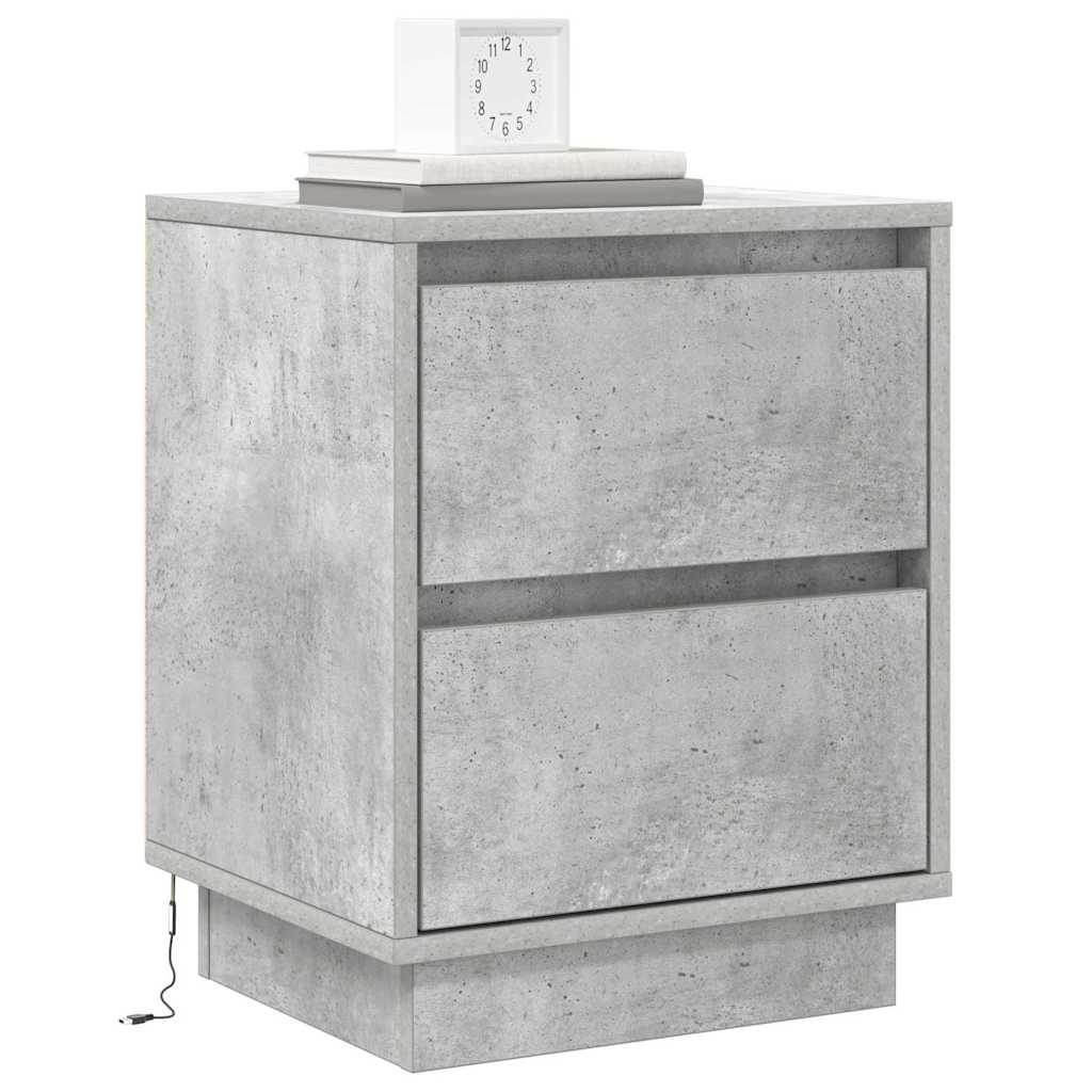 Noćni ormar s ladicama 2 pcs Betonski sivi 39 x 34,5 x 50 cm