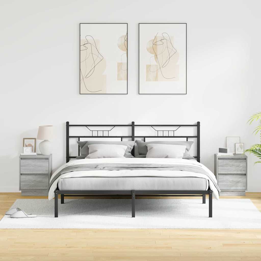 Noćni ormar 2 pcs Siva 39 x 34,5 x 50 cm Konstruirano drvo