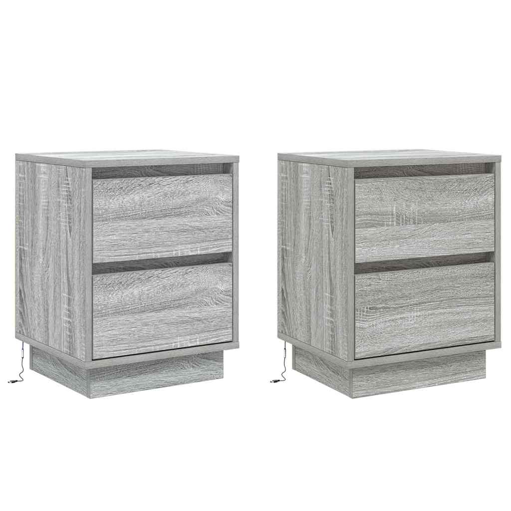 Noćni ormar 2 pcs Siva 39 x 34,5 x 50 cm Konstruirano drvo