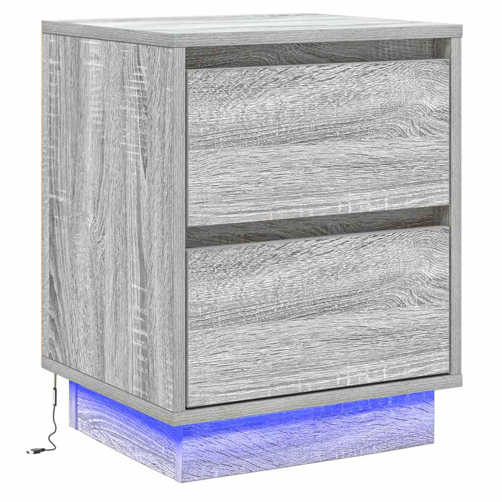Noćni ormar 2 pcs Siva 39 x 34,5 x 50 cm Konstruirano drvo