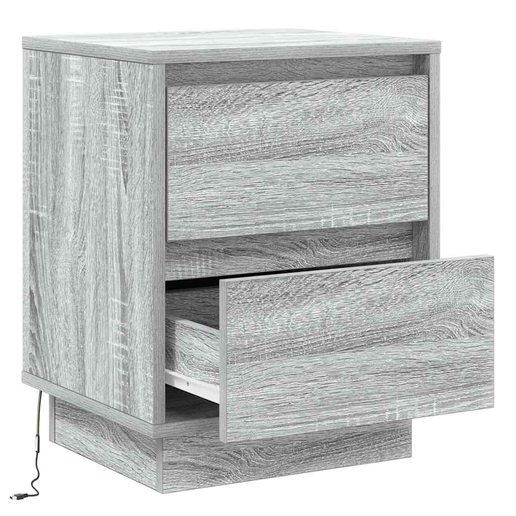 Noćni ormar 2 pcs Siva 39 x 34,5 x 50 cm Konstruirano drvo