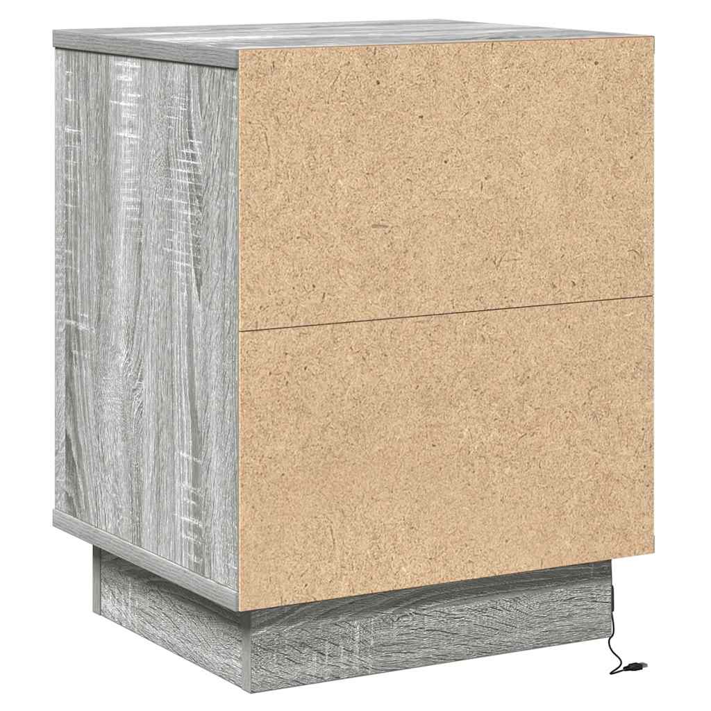 Noćni ormar 2 pcs Siva 39 x 34,5 x 50 cm Konstruirano drvo