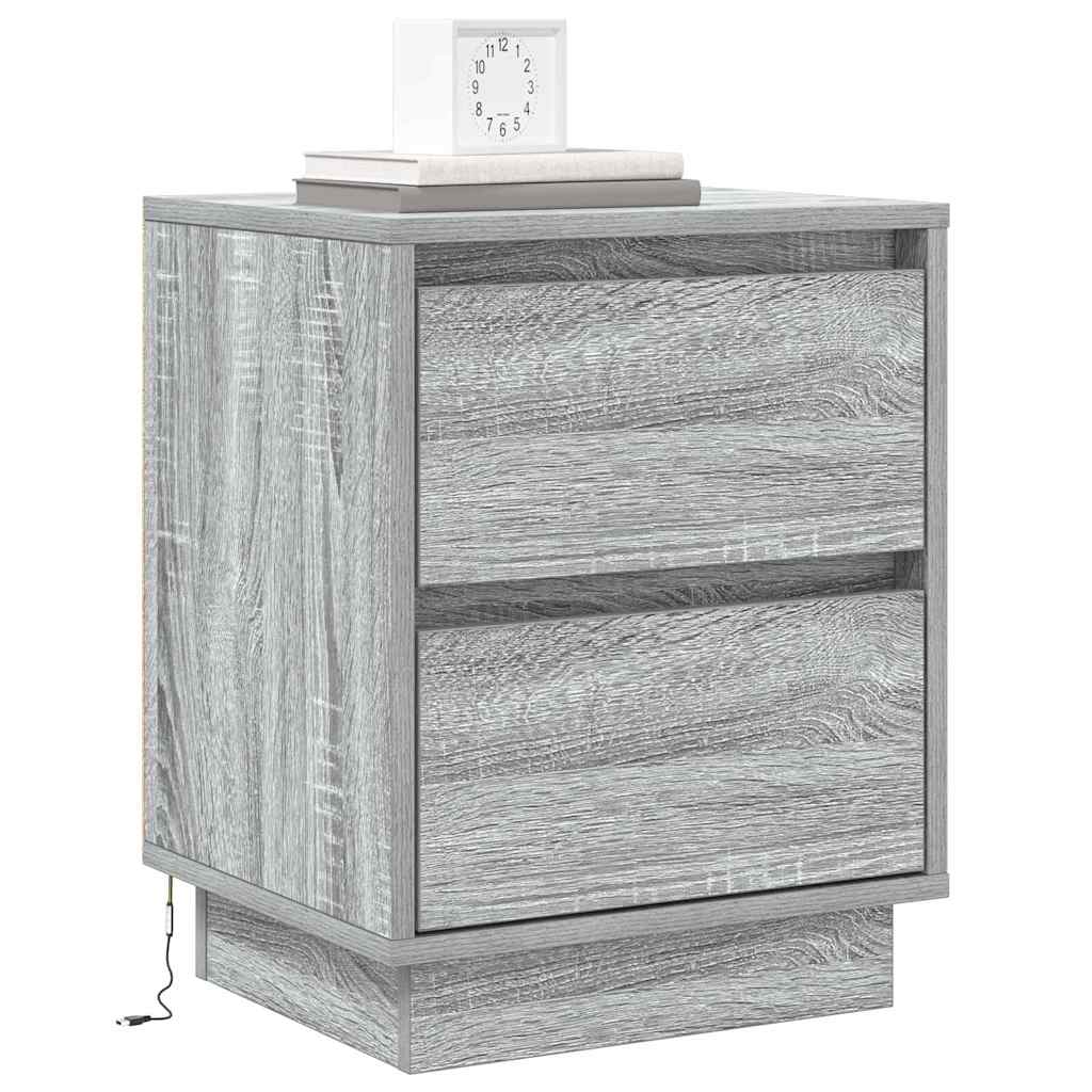 Noćni ormar 2 pcs Siva 39 x 34,5 x 50 cm Konstruirano drvo